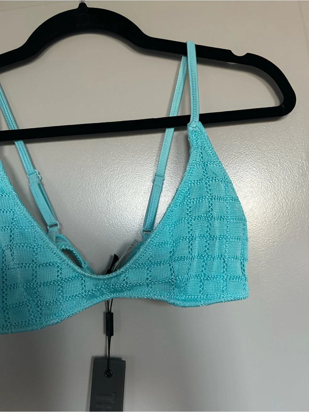 NWT triangl Women’s  swimwear Crochet Bikini Top - Aqua Blue